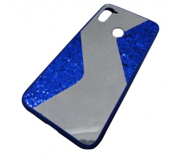                                     Чехол силиконовый Samsung A11 с блестками и зеркалом синий*  #1895117