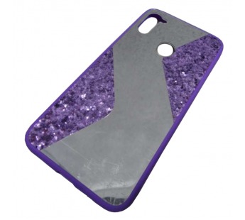                                     Чехол силиконовый Samsung A11 с блестками и зеркалом фиолетовый*  #1895118