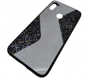                                     Чехол силиконовый Samsung A11 с блестками и зеркалом черный*  #1931195