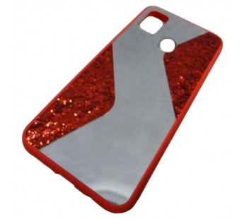                                 Чехол силиконовый Samsung M21 с блестками и зеркалом красный*#1895068