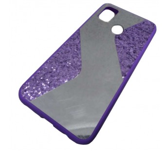                                 Чехол силиконовый Samsung M21 с блестками и зеркалом фиолетовый*#1895093