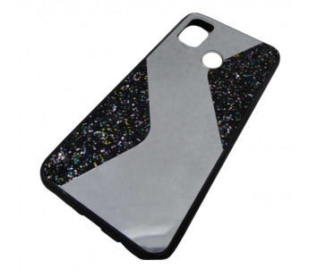                                 Чехол силиконовый Samsung M21 с блестками и зеркалом черный*#1895096