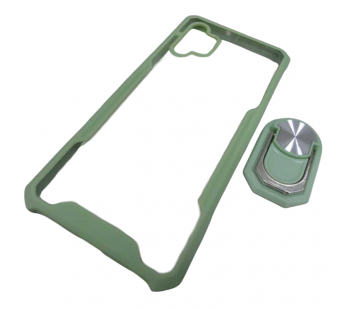                                     Чехол силикон-пластик Samsung A32 прозрачный с окантовкой + кольцо зеленый*#2117385