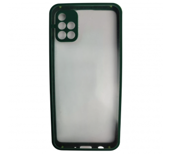                                     Чехол силикон-пластик Samsung A51 прозрачный с защитой по краям зеленый*#2117366