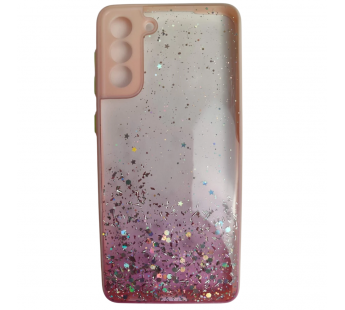                                         Чехол силикон-пластик Samsung S21 Plus звездопад с окантовкой розовый*#2117354