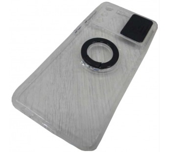                                         Чехол силиконовый Samsung S21 Plus прозрачный с кольцом и защитой на камеру черный*#2022702