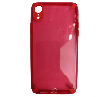                                 Чехол противоударный iPhone XR с блестками красный#2117450