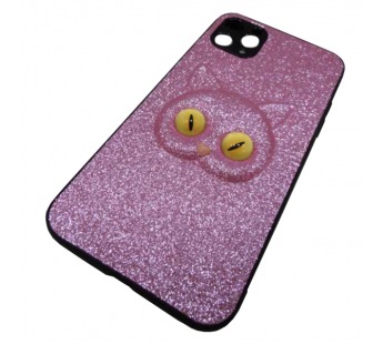                                Чехол силикон-пластик iPhone 11 Pro Max кот с блестками розовый*#1879035