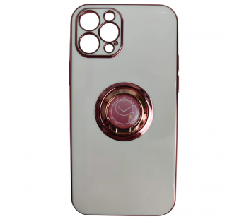                                     Чехол силиконовый iPhone 12 Pro (6,1") с хром контуром и кольцом белый*#2134454