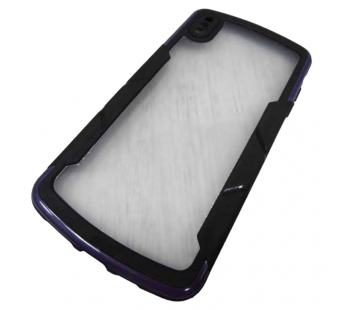                                 Чехол силикон-пластик iPhone XS Max прозрачный с контуром черно-синий*#2035628