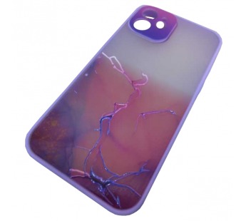                                     Чехол силикон-пластик iPhone 12 (6.1) Skin Shell с рисунком сиреневый (01)*#1767537