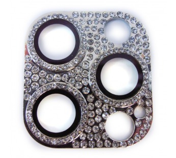                             Защитное стекло на камеру iPhone 12 Pro Max со стразами серебро*#1752935