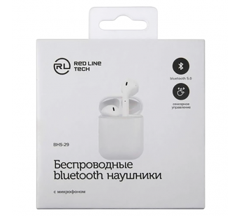                         Беспроводные наушники Red Line с микрофоном (TWS) BHS-29 (белый)#2139143