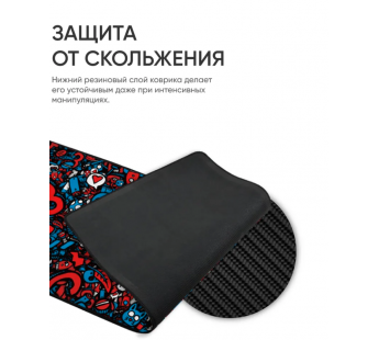 Коврик для мышки Vixion MP28 350x250x3 мм Граффити (красный) #1842098