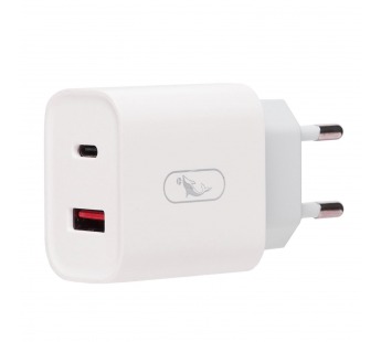 Адаптер Сетевой SKYDOLPHIN SC01 1USB/1TYPE-C/5V/2.4A (white) (206525)#1750659