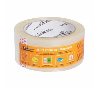 Лента клейкая AIRLINE  прозрачная 48 мм*100 м, 40 мкм (скотч)#2127239