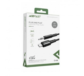 Аудио Адаптер ACEFAST C1-08 Type-C - 3.5mm AUX (черный) 1,2м#2136740