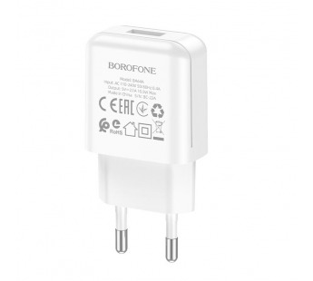 Адаптер сетевой BOROFONE BA64A 1 USB 2.1A (белый)#1751293