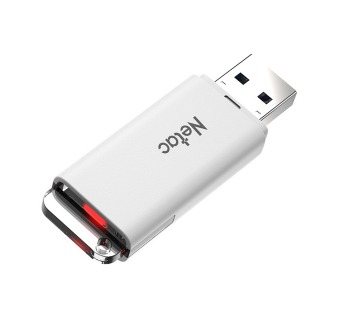 Флеш-накопитель USB 3.0 128GB Netac U185 белый с LED индикатором#1757579
