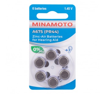Элемент питания для слухового аппарата Minamoto ZA675 Zinc Air 1.45V BL-6#1765710