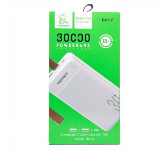 Портативный аккумулятор DENMEN DP17 30000 mAh (белый)#1862513