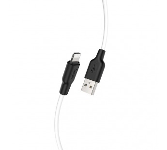 Кабель USB Hoco X21 PLUS Apple силиконовый черно-белый 1м#1867550