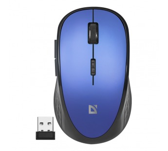 Мышь беспроводная DEFENDER Aero MM-755, синяя,USB. 5 кнопок 800-1600dpi (1/40)#2107216