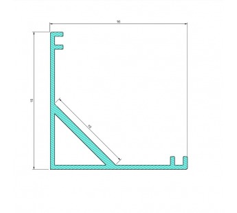 Профиль, накладной, угловой, световая линия 20 мм, L=2 м, серебро (15,8x15,8), м#2002663