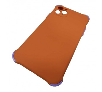                                 Чехол силиконовый iPhone 11 Pro Max противоударный оранжевый/сиреневый*#1883397