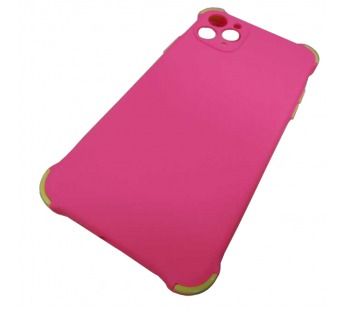                                 Чехол силиконовый iPhone 11 Pro Max противоударный розовый/салатовый*#1883398