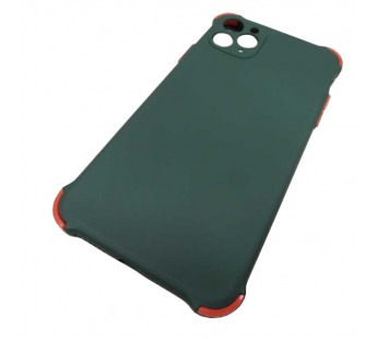                                 Чехол силиконовый iPhone 11 Pro Max противоударный темно-зеленый/красный*#1883399