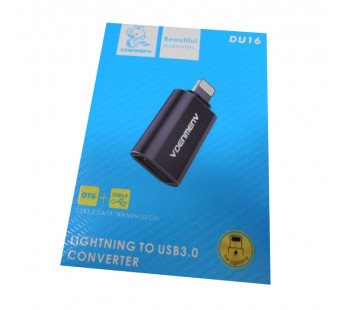 Переходник OTG Lightning Denmen DU16 черный#1766791