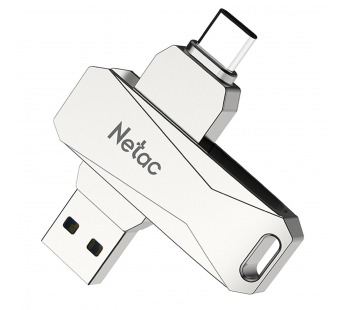 Флэш накопитель USB 64 Гб Netac U782C Dual 3.0 + Type C (silver) (210751)#1756817