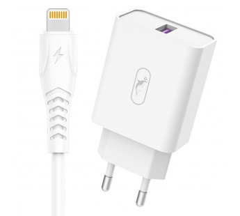 Адаптер Сетевой с кабелем SKYDOLPHIN SC35L QC3.0 USB 5A/25W (USB/Lightning) (white) (206542)#1794292
