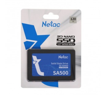 Внутренний твердотельный накопитель SSD  Netac  120GB  SA500, SATA-III, R/W - 500/400 MB/s, 2.5", 3D#2135172