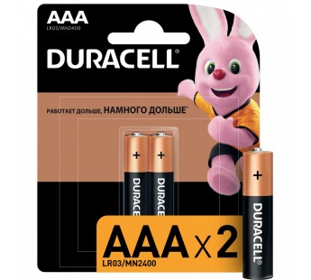 Элемент питания DURACELL LR03 BL2 BASIC CN (2/24/96/14592)#2117260