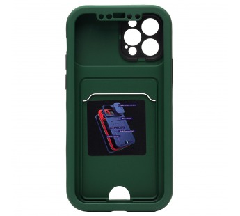 Чехол-накладка - PC066 с картхолдером (360) для "Apple iPhone 12 Pro" (green/black) (206989)#1769807