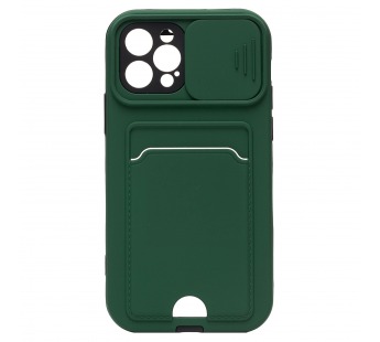 Чехол-накладка - PC066 с картхолдером (360) для "Apple iPhone 12 Pro" (green/black) (206989)#1765368