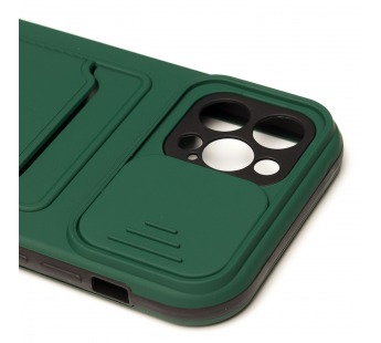 Чехол-накладка - PC066 с картхолдером (360) для "Apple iPhone 12 Pro" (green/black) (206989)#1769808