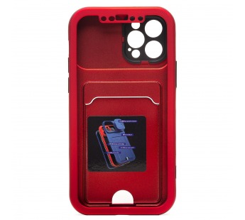 Чехол-накладка - PC066 с картхолдером (360) для "Apple iPhone 12 Pro" (red/black) (206991)#1769804