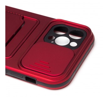 Чехол-накладка - PC066 с картхолдером (360) для "Apple iPhone 12 Pro" (red/black) (206991)#1769805