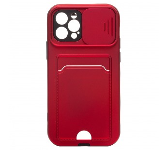 Чехол-накладка - PC066 с картхолдером (360) для "Apple iPhone 12 Pro" (red/black) (206991)#1765373