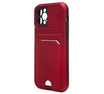 Чехол-накладка - PC066 с картхолдером (360) для "Apple iPhone 12 Pro" (red/black) (206991)#1769803