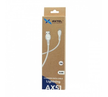 Кабель USB - Lightning Axtel AX51 (200см) белый#1771815