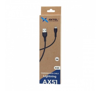 Кабель USB - Lightning Axtel AX51 (200см) черный#1771819