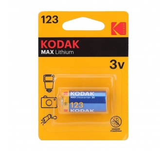 Батарейка 123 Kodak MAX CR123A (1-BL) (6/12) (211845)#1766214