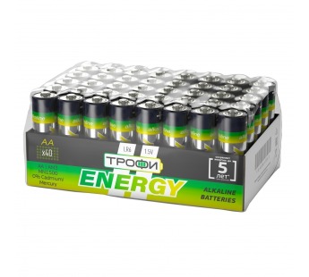 Батарейка AA Трофи LR6 ENERGY Alkaline (40) (40/720) (211755)#1774631