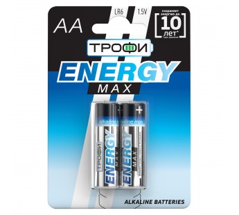Батарейка AA Трофи LR6 ENERGY MAX  Alkaline (2-BL) (40/320) (14292)#1766198