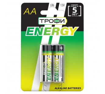 Батарейка AA Трофи LR6 ENERGY POWER  Alkaline (2-BL) (40/320) (211754)#1766196