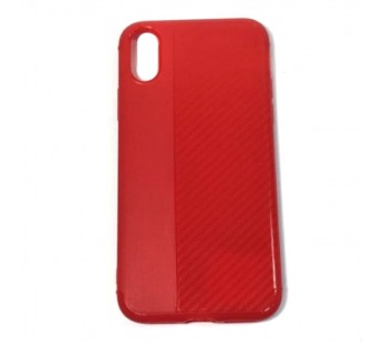 Чехол iPhone X/XS силикон Drift красный карбон#1994550